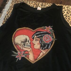 Black Graphic Women Top